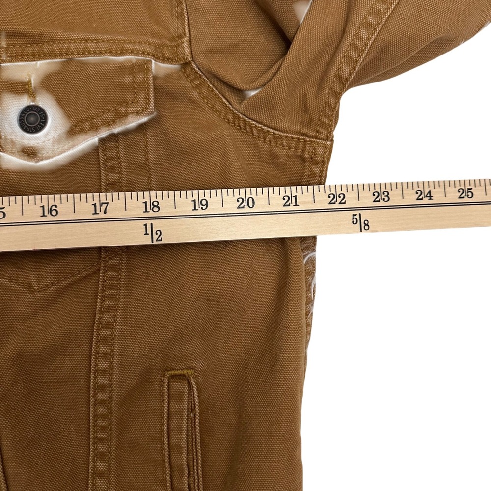 Levi's Mens Trucker Jacket Brown Cotton Canvas WaterLess Button Up Size S - Picture 7 of 12